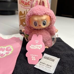 Pop Mart Exciting Macaron Lychee Berry Plush Vinyl Figure - Pink